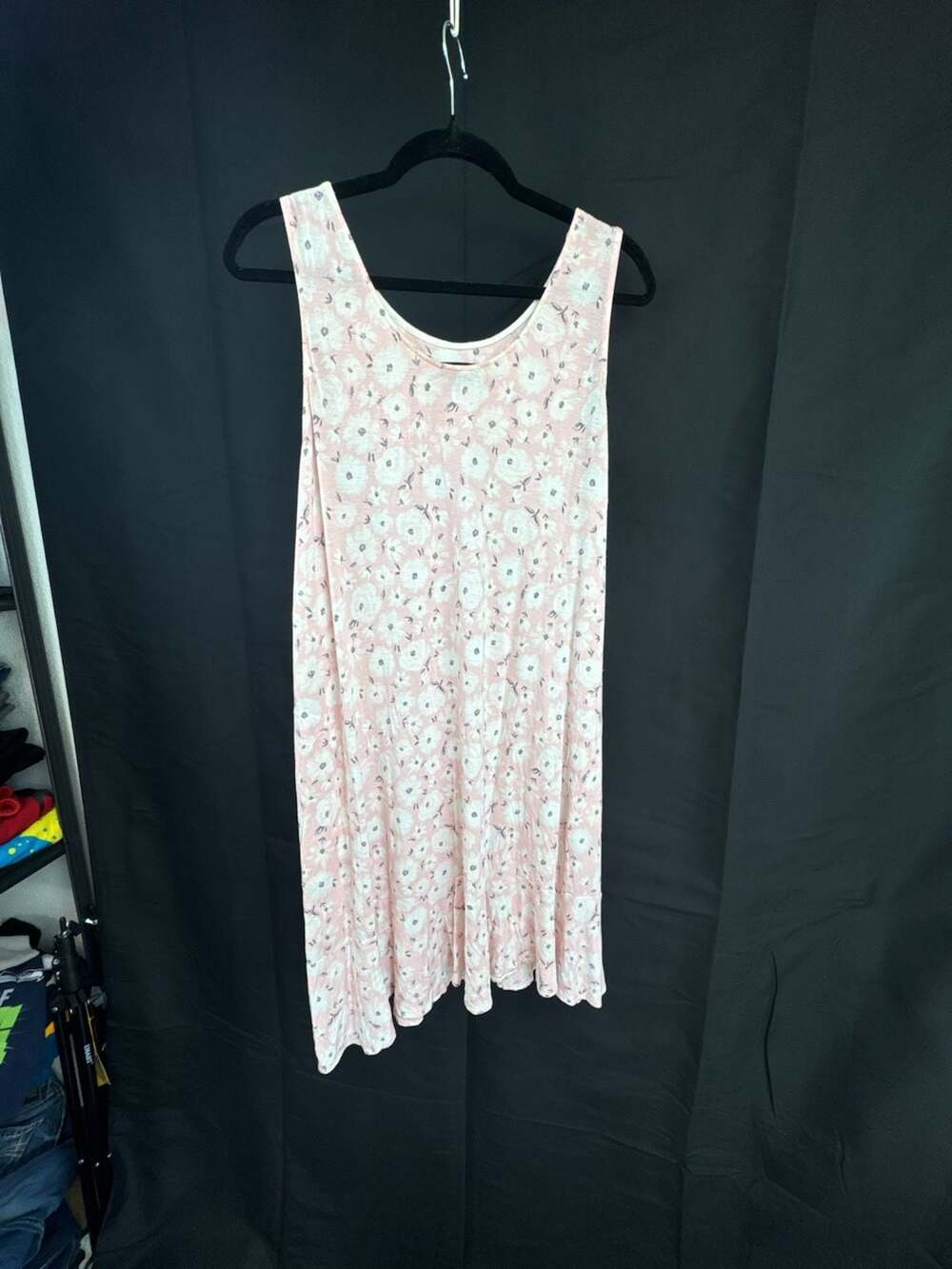 Simply Vera Vera Wang Pink White Floral Sleeveless Dress Size XL